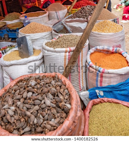 Shops in Addis Ababa merkato Royalty-Free Stock Photo #1400182526