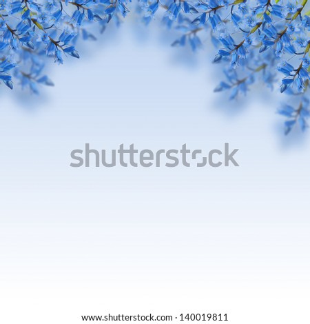 Blue flowers on the blurred background Royalty-Free Stock Photo #140019811