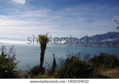 Beautiful Lake and Mountains at Lake Hawea in New Zealand on the South Island