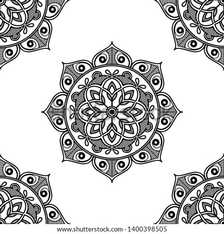 Abstract Vector Mandala for coloring page
