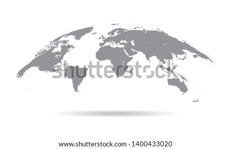 Globe Curved World Map - Vector Illustration