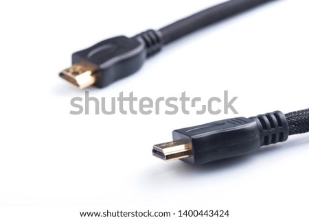 HDMI cable close-up. HDMI connector. HDMI plug