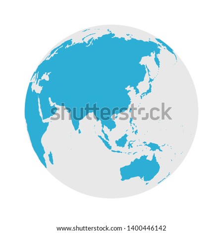 Globe Icon - Round World Map Flat Vector Illustration