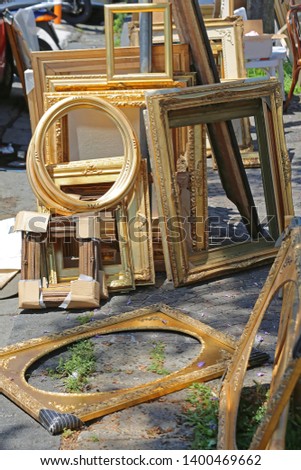 Rustic Golden Picture Art Frames at Antique Market