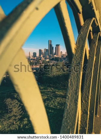 Seattle Washington Skyline In Morning Urban Vibe