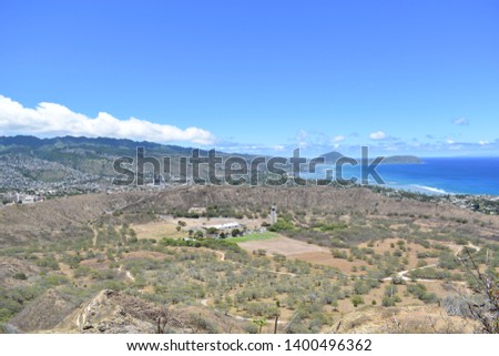 Landscape of Diamond Head Trail in Hawaii