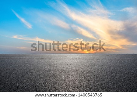 Empty road and sky nature landscape at sunrise