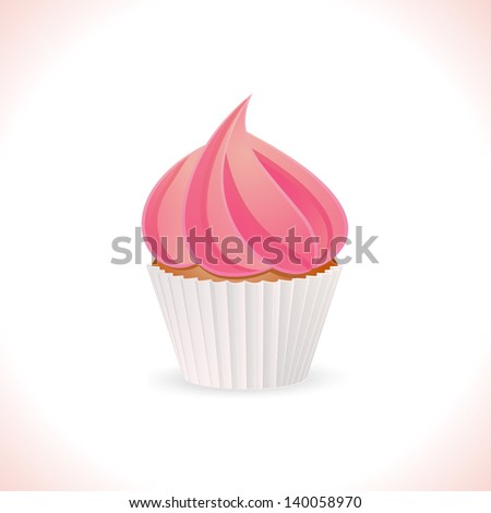 Cupcake with Pink Icing in a White Case