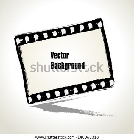 Vector: Aged  illustration of a grunge filmstrip frame with space for your text or image