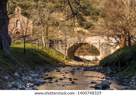 Bridge and River in Umbria, Bosco di San Francesco, A FAI walk in Saint Francis Footsteps, Italy