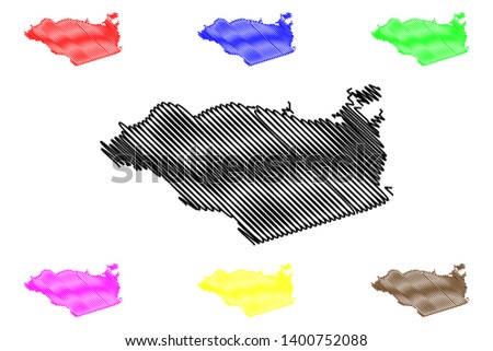 Contra Costa County, California (Counties in California, United States of America,USA, U.S., US) map vector illustration, scribble sketch Contra Costa map Royalty-Free Stock Photo #1400752088