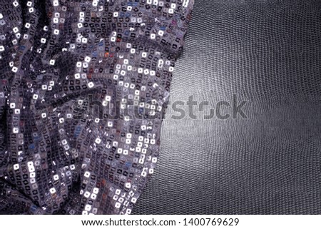 Fashion silver material. Metallic fabric material