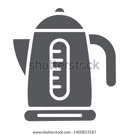 Electric kettle glyph icon, kitchen and utensil, teapot sign, vector graphics, a solid pattern on a white background, eps 10.