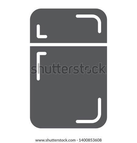 Fridge glyph icon, freezer and home, refregerator sign, vector graphics, a solid pattern on a white background, eps 10.