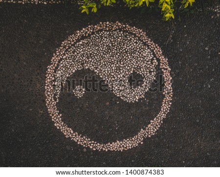yin e yang on the ground