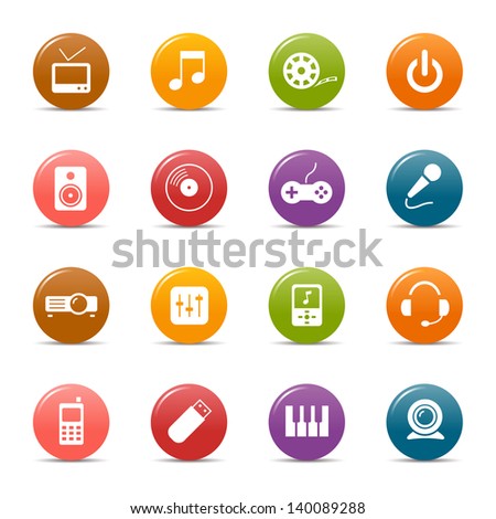 Rainbow - Media and Technology Icons / Navigation Template