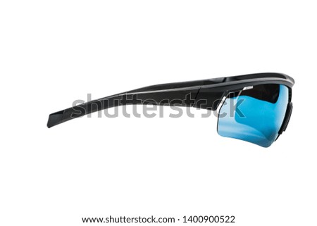 blue sunglasses isolated on white. sport style 