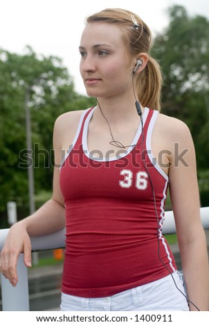 young beautiful woman jogging