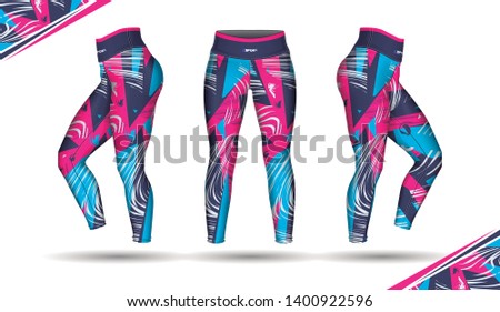 
leggings pants training fashion illustration vector with mold