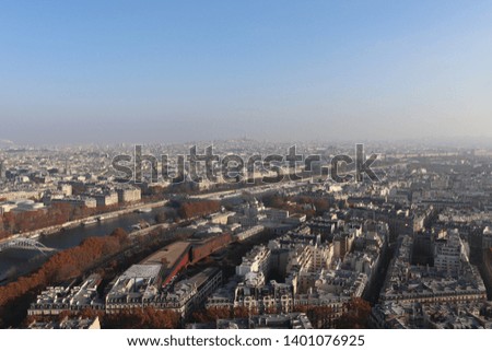 Beautiful City View from the Eiffel Tower, France