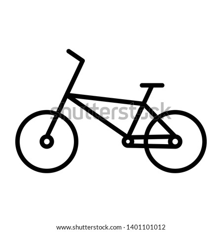 Bicycle icon on white background bike symbol outline vector illustration
