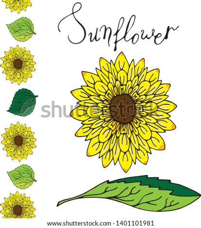 
Yellow sunflower with seamless brush