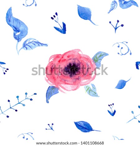 Floral watercolor pattern on white background