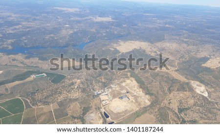 Aerial view of agricultural and rural fields of Andalucia Spain