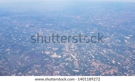 
Aerial view of agricultural and rural fields.