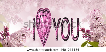 "I love you " message on a pink background surrounded by roses - Image