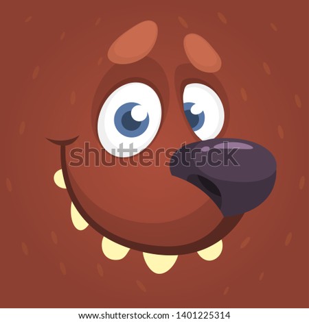 Cartoon cute bear face avatar