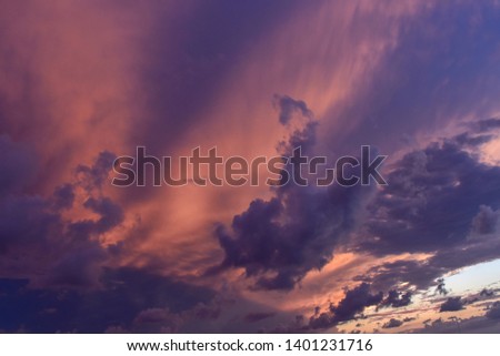 Colorful clouds in tropical colors 