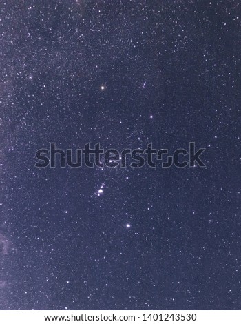 The Constellation Orion in the sea of stars night sky background, high definition
