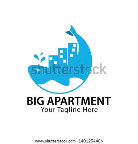 Big apartment stock logo template, flat design