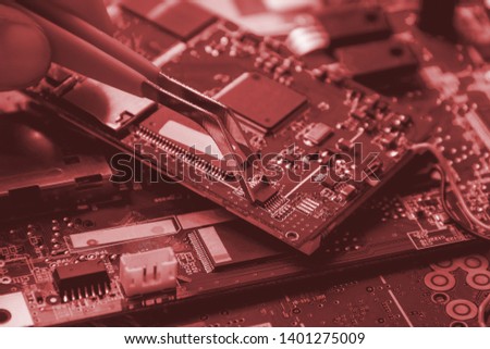 Printed Circuit Board with many electrical components