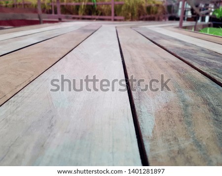 Close-up Wooden Plank Walkway with Selective Focus