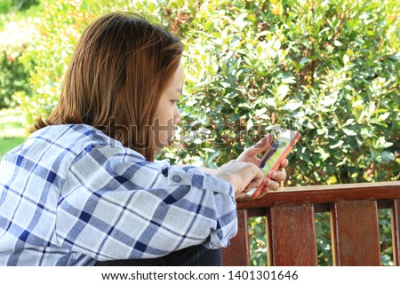 Smartphone hand woman holding with touch black screen