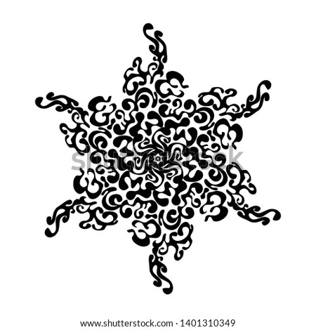 decoration invitation of black flower lines with white background