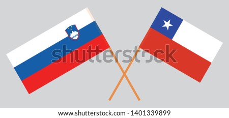 Chile and Slovenia. Chilean and Slovenian flags