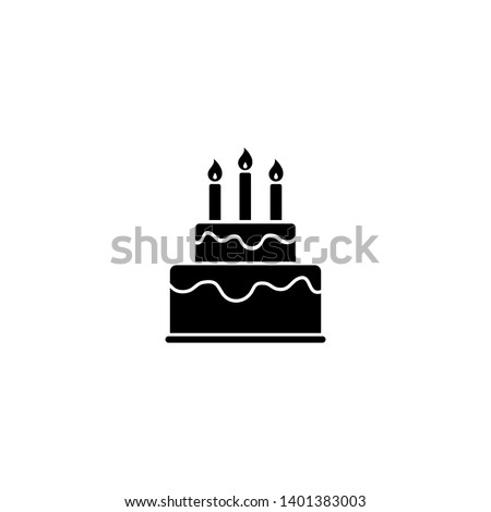 Happy Birthday and Cake Icon. Vector