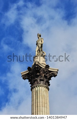 The monument in London city, England