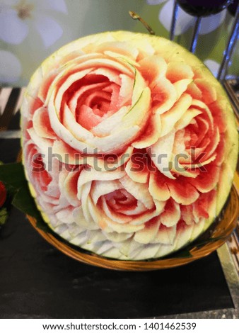 Watermelon flower design at hotel gran borneo Royalty-Free Stock Photo #1401462539