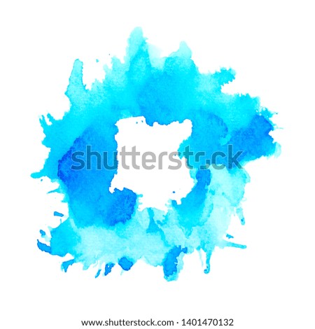 abstract art brush blue watercolor.