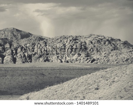 Red Rock Canyon in black and white