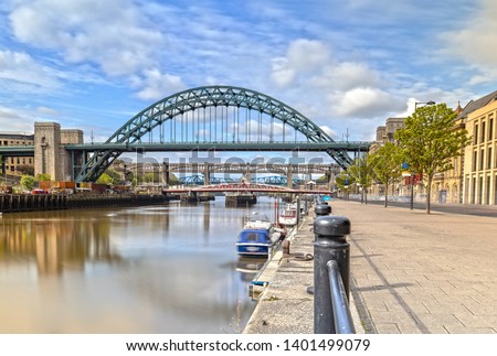 The Tyne Bridge in Newcastle upon Tyne in Great Britain Royalty-Free Stock Photo #1401499079