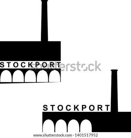 Stockport borough Greater Manchester UK England Bridge city hat museum logo icon Modern design Fashion print clothes apparel greeting invitation card picture banner badge poster flyer websites Vector