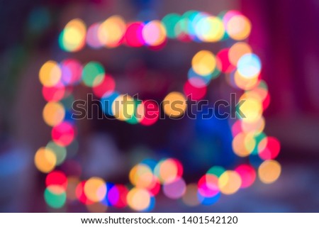 Chain of bright lights - out of focus