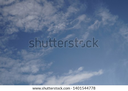 blue sky with White cloud background                         