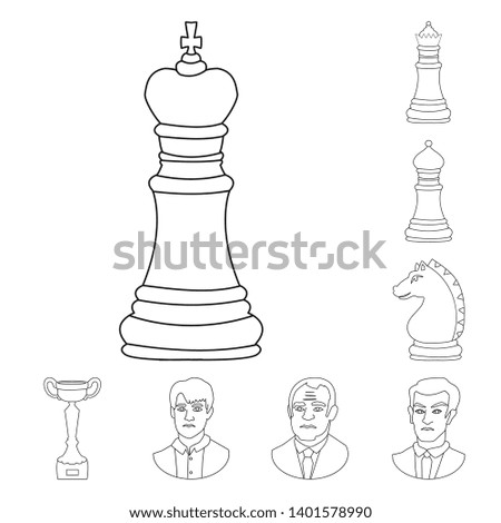 Vector design of piece and strategy sign. Collection of piece and play stock vector illustration.