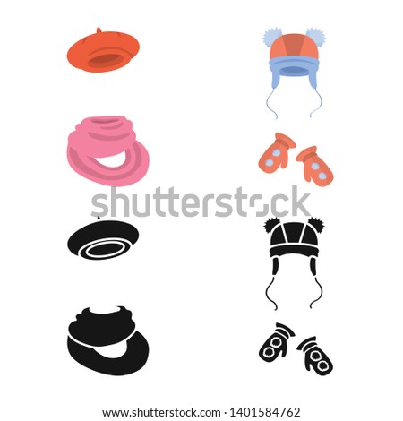 Vector design of clothes  and texture sign. Collection of clothes  and weather  stock symbol for web.